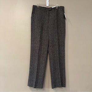 NWT Sag Harbor English Tweed High Rise Wide Leg Trousers Black Sz‎ 14